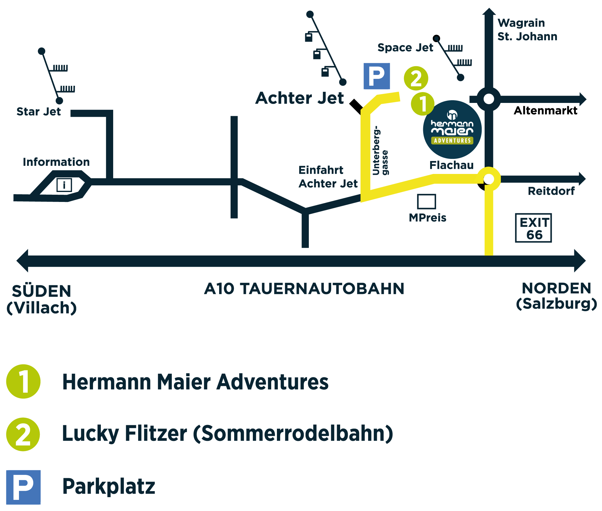 Lageplan in Flachau, Österreich